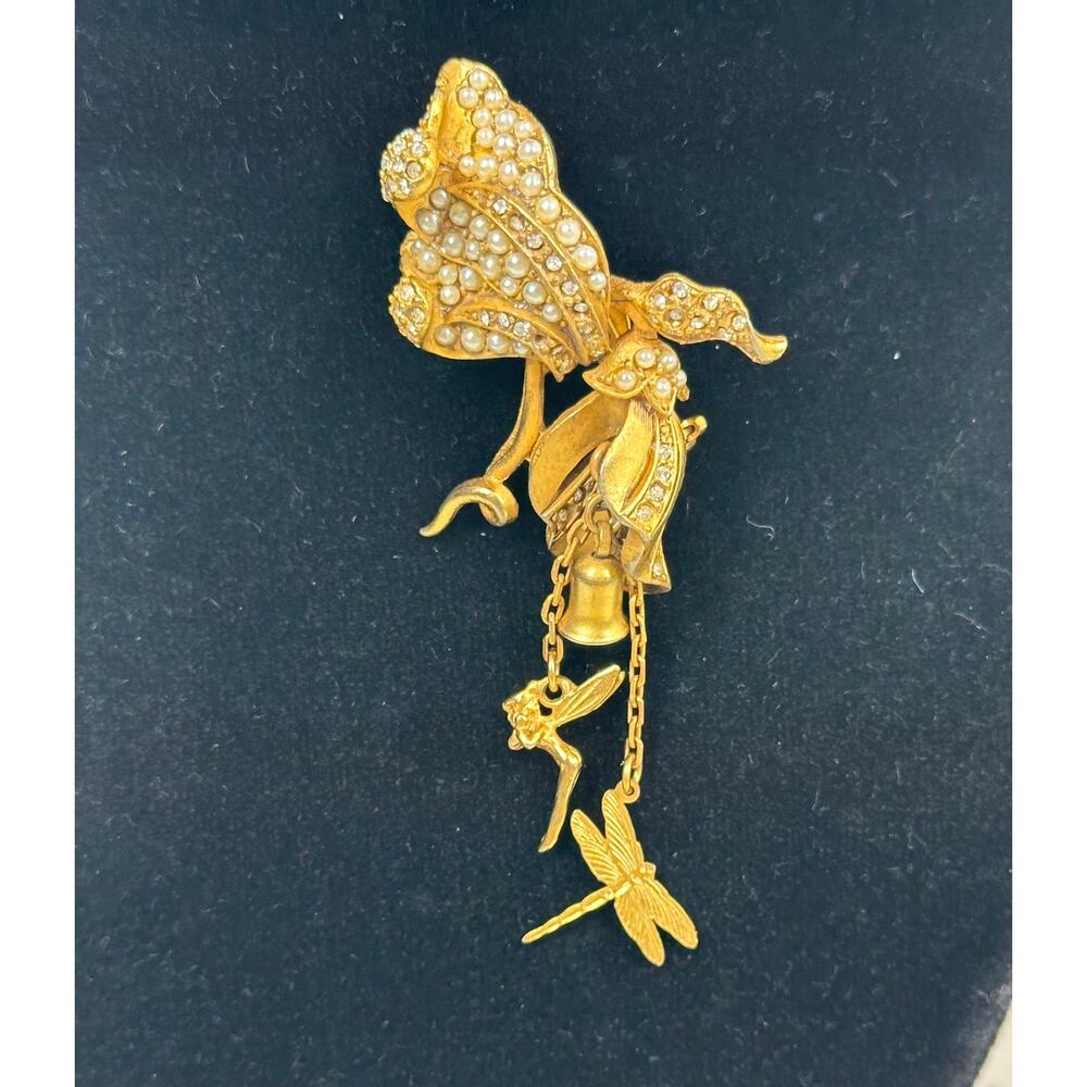 Kirk's Folly Vintage Y2K Whimsigoth Fairycore Brooch with Movable Charms
